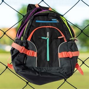 Eastsport Black Multicolor Backpack Padded Straps